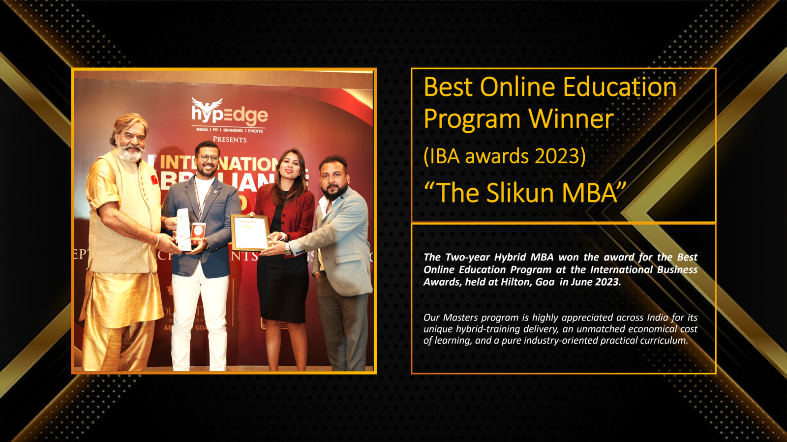 IBA awards poster slikun - best online education program award