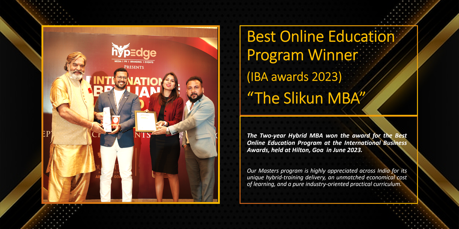 IBA awards poster slikun - best online education program award